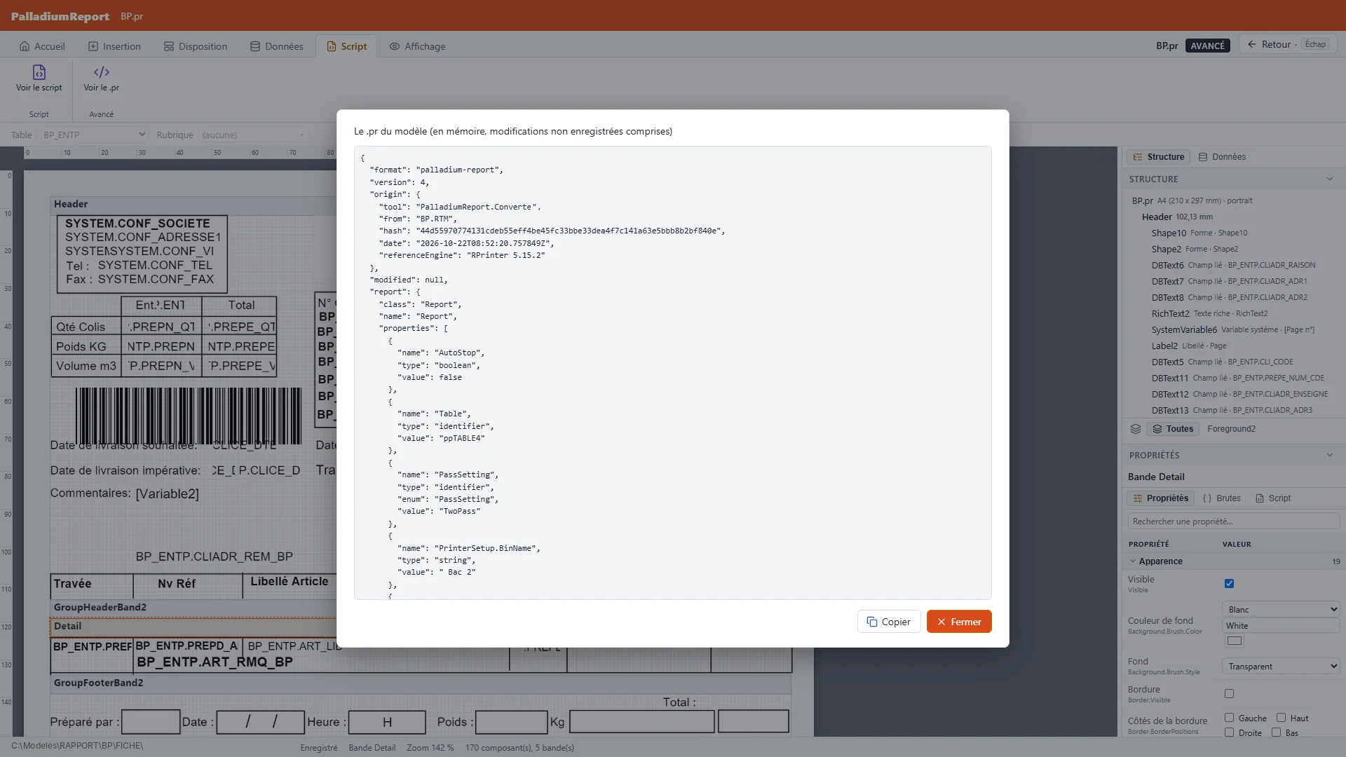 Le fichier .pr en JSON